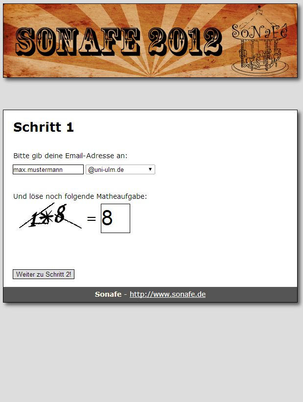 Validierung der Email-Adresse