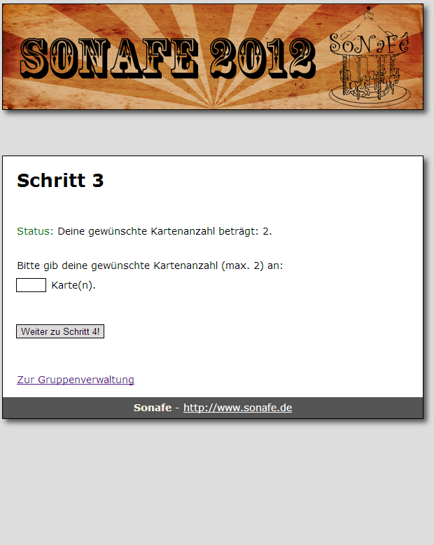 Gewünschte Kartenanzahl